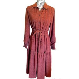 Maple & Cliff Boho Peasant Midi Dress Size M
